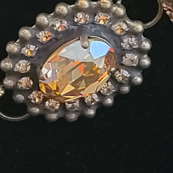 VAN GALZ - Ballchain, Leather & Crystal Wrap, Oval Pendant Necklace - Picture 11 of 14